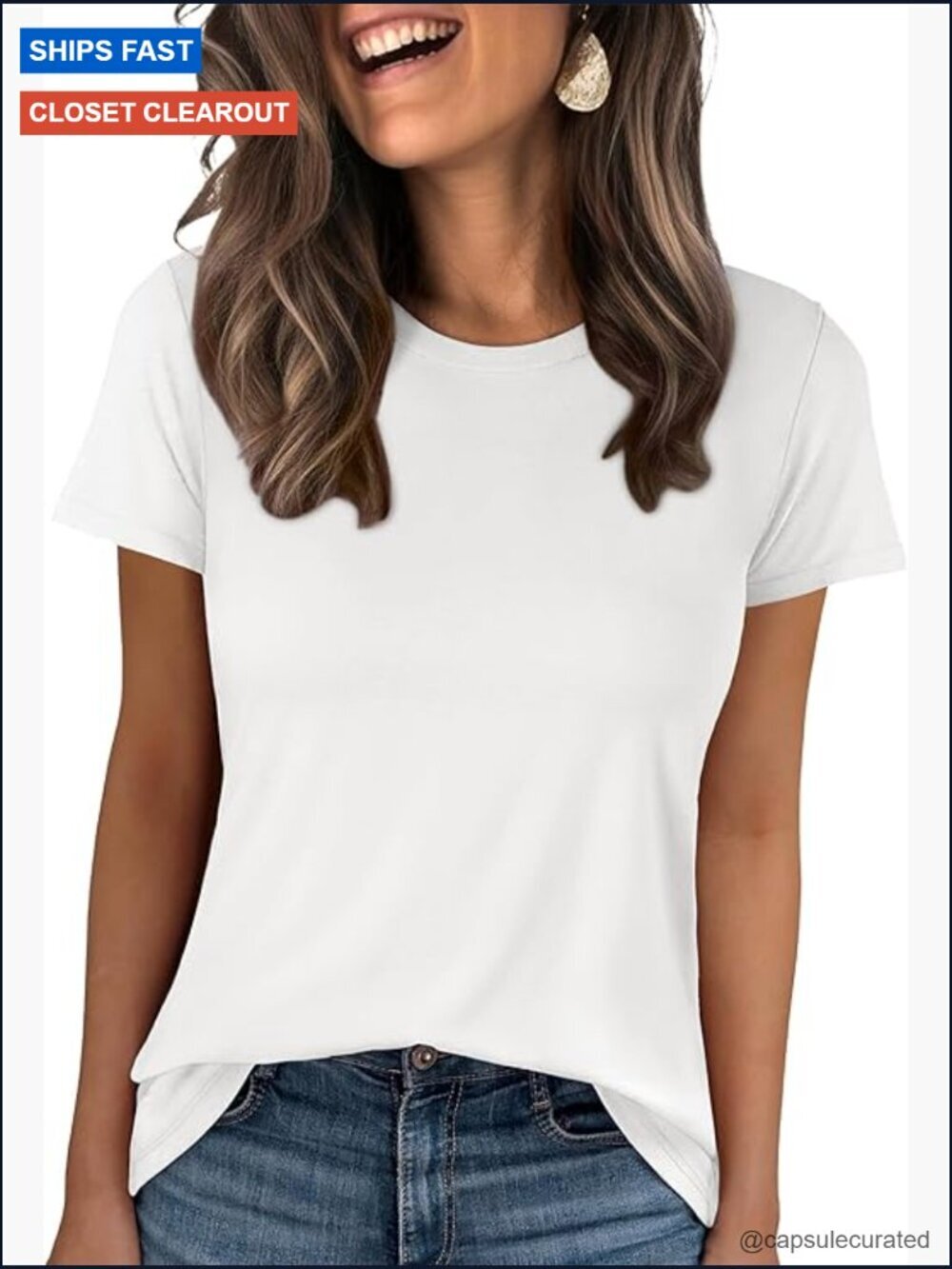 Women's Short Sleeve Crew Neck T-Shirt Wrinkle-Free Blend Regular Fit Casual Top